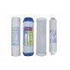 Set of 4 cartridges for standard reverse osmosis