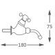 Grifo para ósmosis inversa pequeño horizontal esquema y tamaño