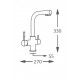 Grifo ósmosis inversa modelo paris 3 vías esquema y tamaño